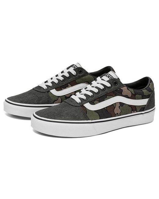 Vans Brown Ward Low Top Casual Skate Shoes Camouflage for men