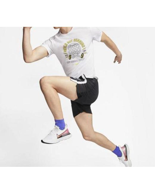 Nike White Miler Wild Run Earth Printing Short Sleeve for men