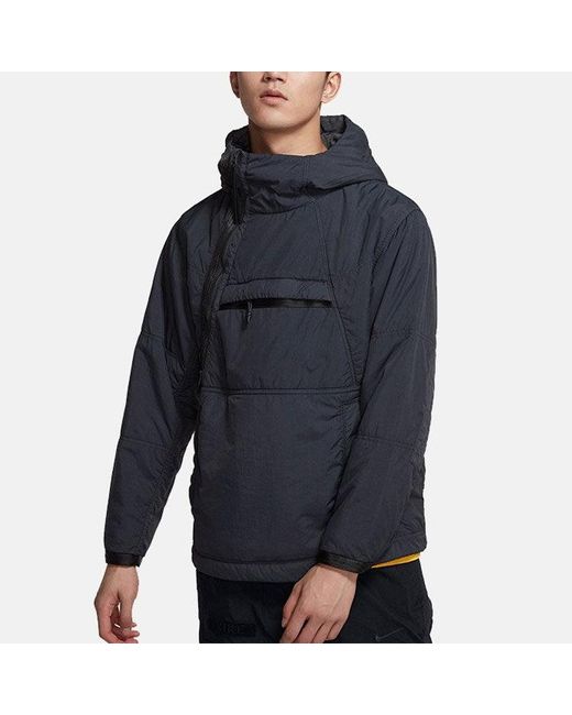 Nike Blue Sportswear Tech Pack Solid Color Stay Warm Hooded Sports Padded Jacket for men