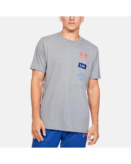 Under Armour Gray Originators Of Performance Back Tee for men