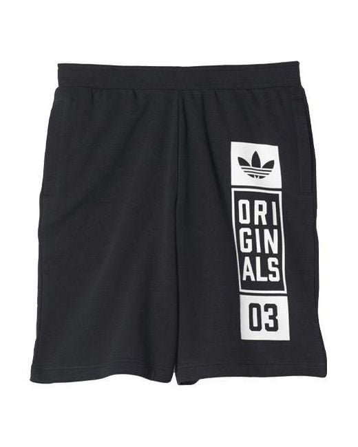 Adidas Black Originals Logo Printing Casual Sports Running Shorts for men