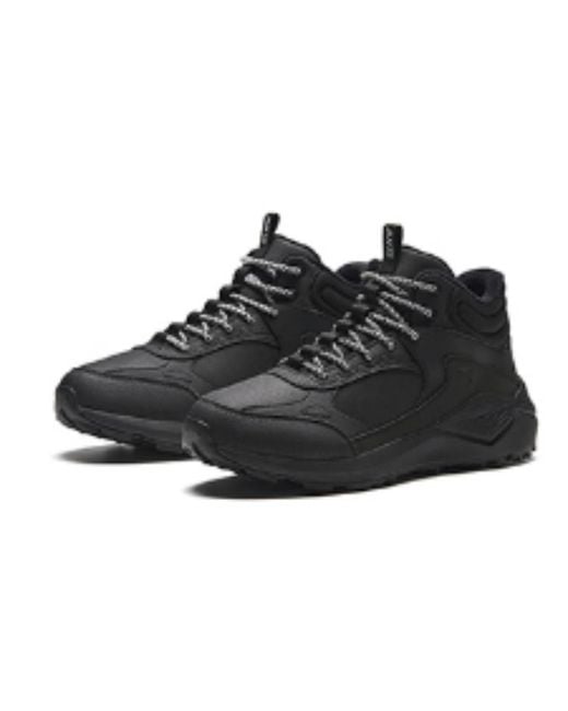 Anta Black Mid Top Hiking Shoes for men
