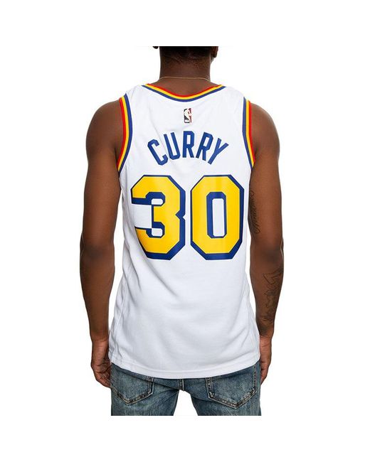 Nike White Nba Stephen Curry Golden State Warriors 2019/20 Fan Edition Jersey #30 for men