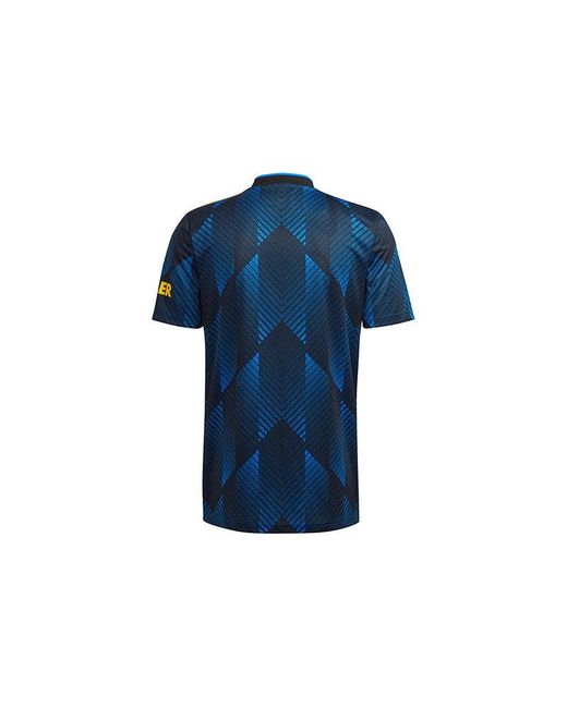 Adidas Blue Manchester United 21/22 Third Jersey 'Glow' for men