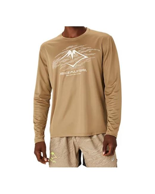 Asics Natural Fujitrail Running Long Sleeves T-Shirt 'Oatmeal' for men