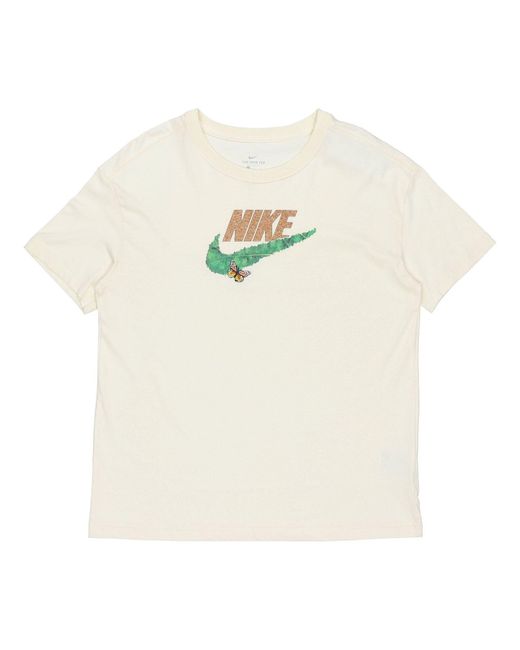 Nike Sportswear Logo Printing Round-neck Ivory White | Lyst