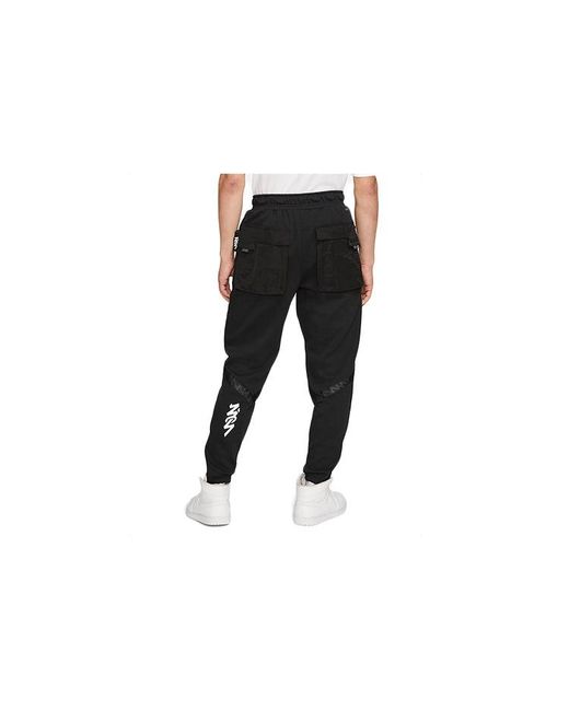 Nike Black Dri-Fit Zion Big Pocket Patchwork Print Knit Sports Bundle Feet Pants for men