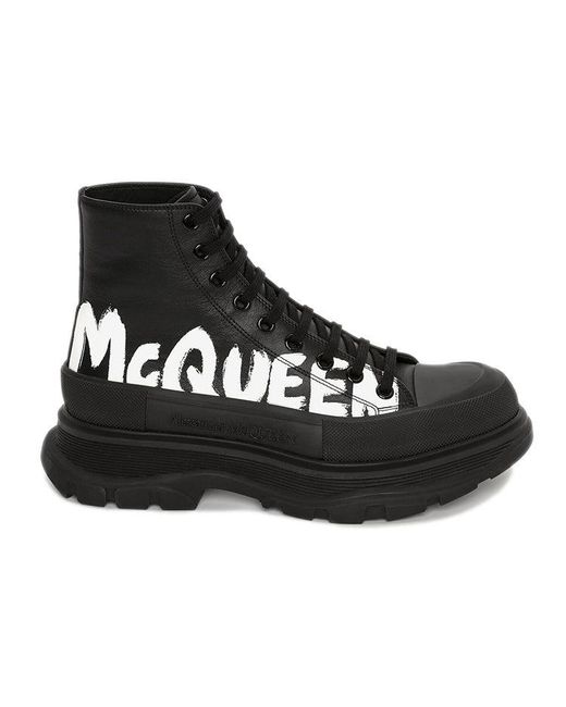 McQueen Black Ankle Boots for men