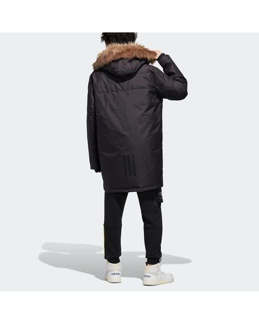 Adidas Blue Neo Sports Hooded Down Jacket for men