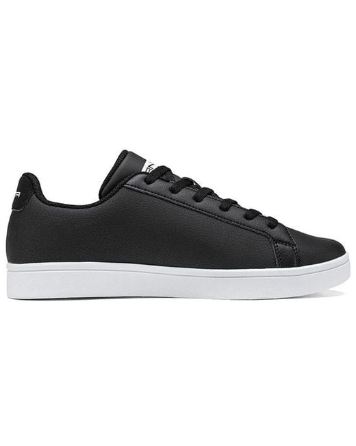 Anta Black Leather Skateboarding Shoes for men