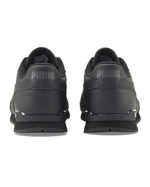 PUMA Black St Runner V3 Leather 'Triple' for men