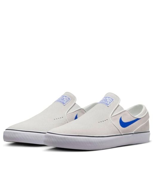Nike White Sb Janoski+ Slip 'Summit Hyper Royal' for men