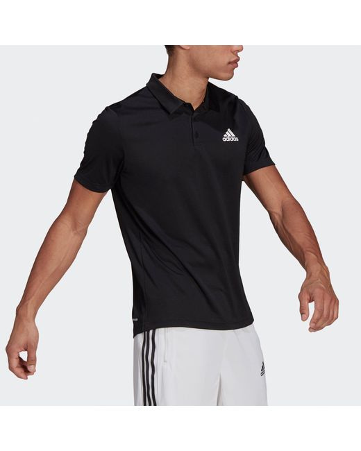Adidas Blue M Pl Ps Training Sports Breathable Short Sleeve Polo Shirt for men