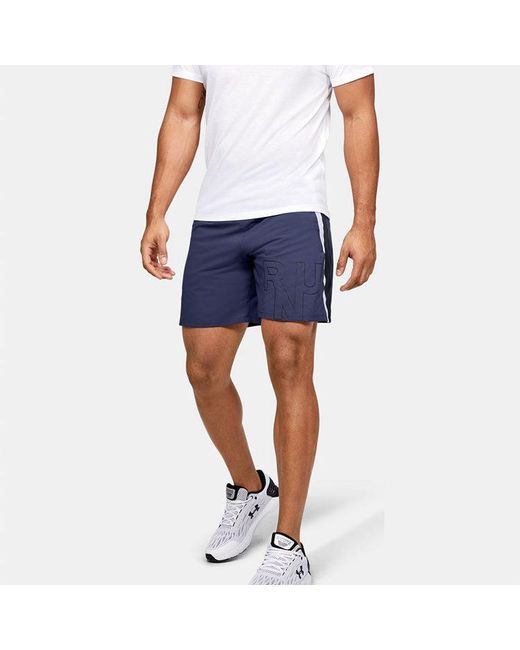 Under Armour Blue Launch Sw Branded 7 Inch Shorts for men