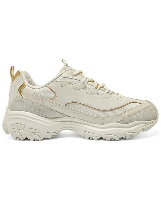 Skechers White D'Lites 1.0 Marathon Running Shoes for men