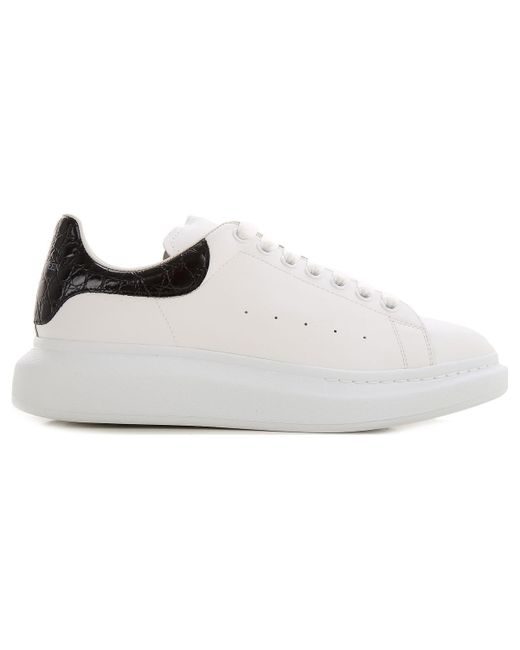 McQueen White Oversized Sneaker Crocodile' for men