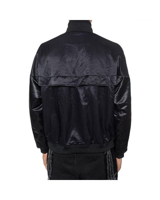 Adidas Black X Alexander Wang Crossover Logo Printing Colorblock Half Zipper Casual Sports Jacket for men