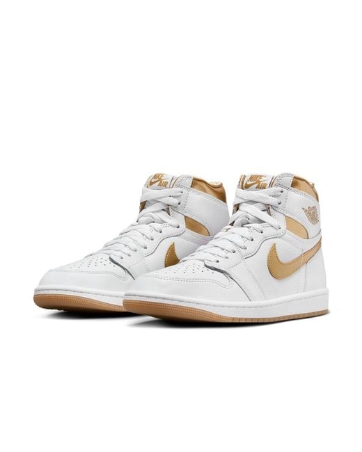 Nike Metallic Air Jordan 1 Retro High Og White Gold Shoes