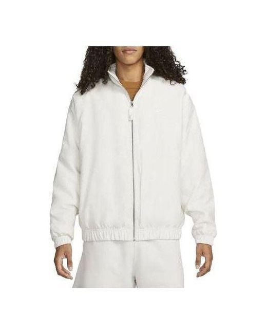 Nike White Swoosh Satin Bomber Jacket Asia Sizing 'Phantom' for men