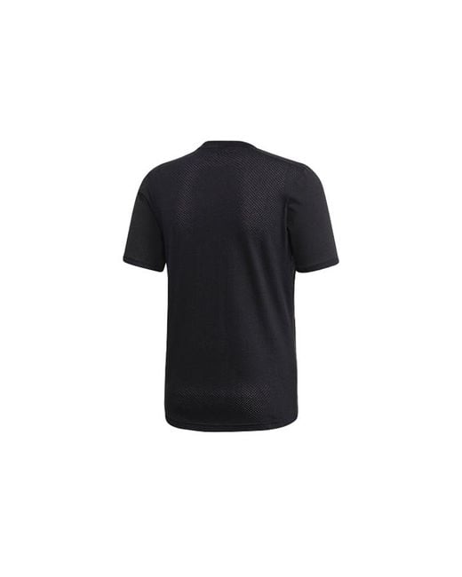 Adidas Black Training Sports Solid Color Short Sleeve for men