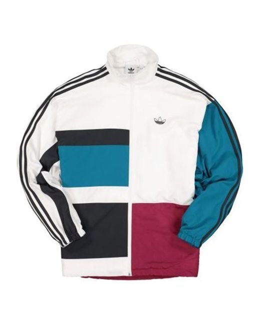 Adidas Blue Originals Spirit Oversized Splicing Sports Jacket for men