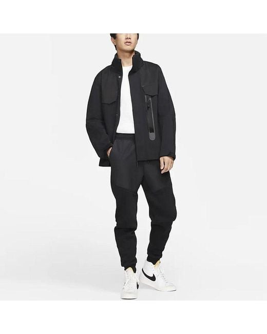 Nike Blue Sportswear Tech Pack Sports Storage Simple Hooded Jacket for men