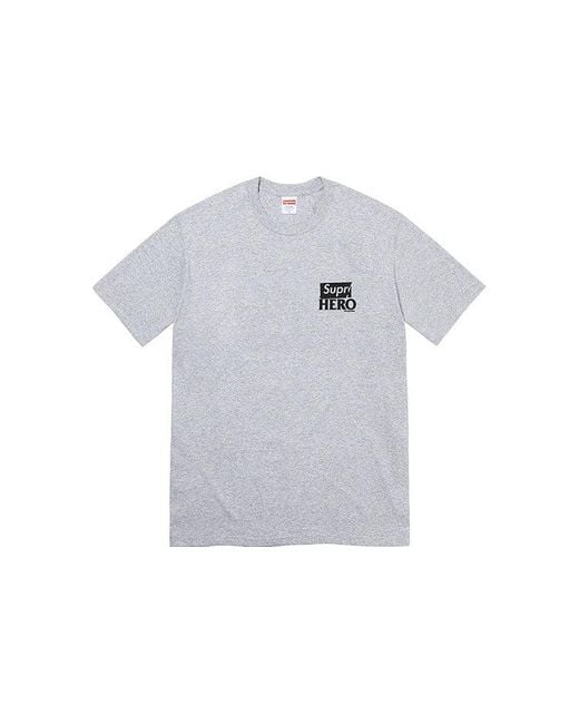 Supreme Gray Ss22 Week 17 Antihero Dog Tee Puppy Alphabet Logo Printing Round Neck Short Sleeve for men