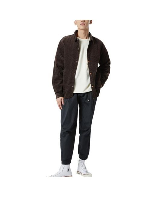 Converse Black Corduroy Button Shirt 'Dark' for men