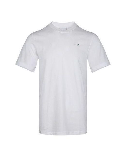 Adidas White Originals Embroidered Shoe Printing Short Sleeve for men