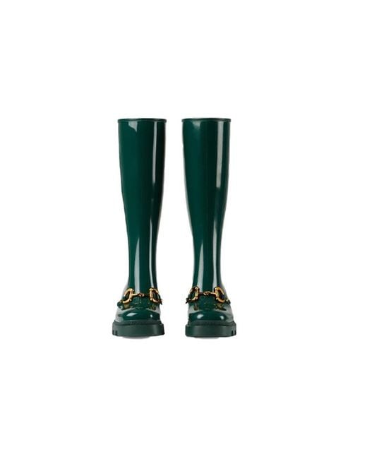 Gucci Blue (Wmns) Rubber Horsebit Tall Boots