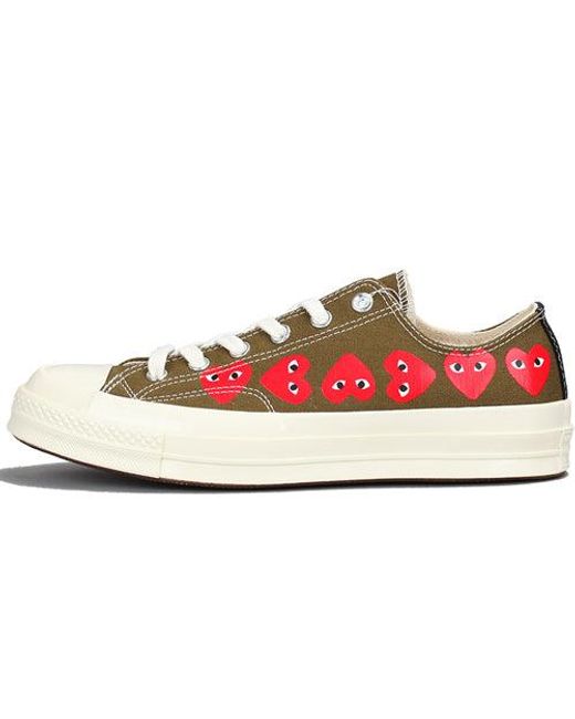 Converse Pink X Comme Des Garcons Play Chuck 70 Low Multi Heart 'Khaki' for men