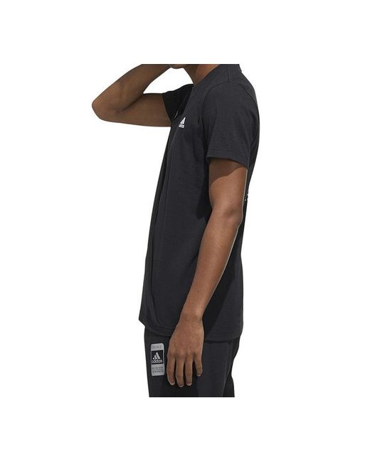 Adidas Black Alphabet Logo Printing Short Sleeve for men