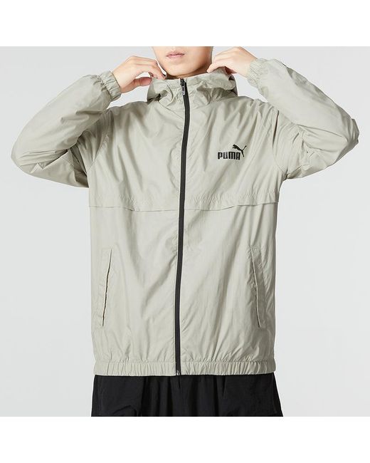 PUMA Gray Ess Solid Windbreaker Logo for men