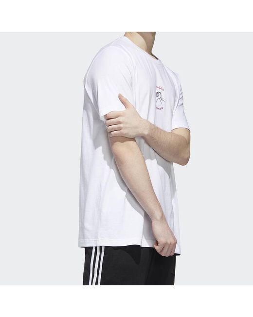 Adidas White Originals Mic Graphic T 1 Sports Short Sleeve for men