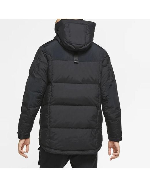 Nike Black Sportswear Down-Fill Sports Outdoor Hooded Stay Warm Down Jacket for men