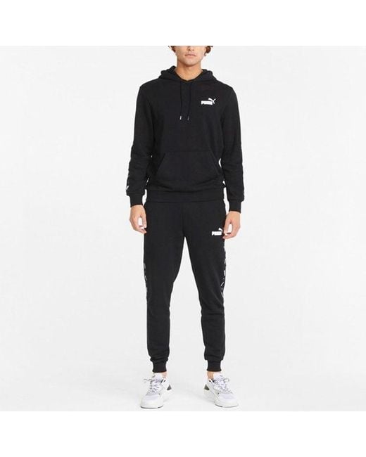 PUMA Black Ess+ Tape Sweatpants for men
