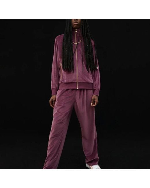 Adidas Red Originals Adicolor Velour Track Jacket for men