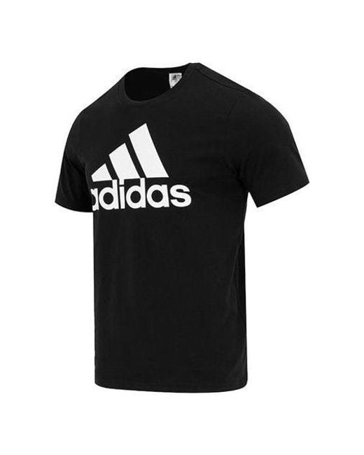 Adidas Black Essentials Single Jersey Big Logo T-Shirt for men
