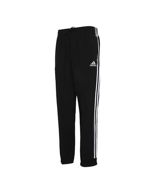 Adidas Black Casual Sports Side Stripe Bundle Feet Long Pants for men