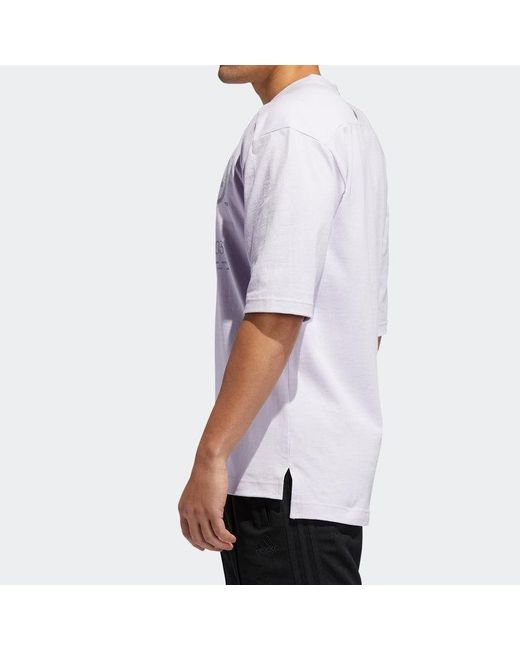 Adidas Purple Sports Round Neck Short Sleeve for men