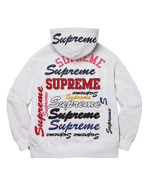 Supreme Blue Multi Logo Hooded Sweatshirt for men