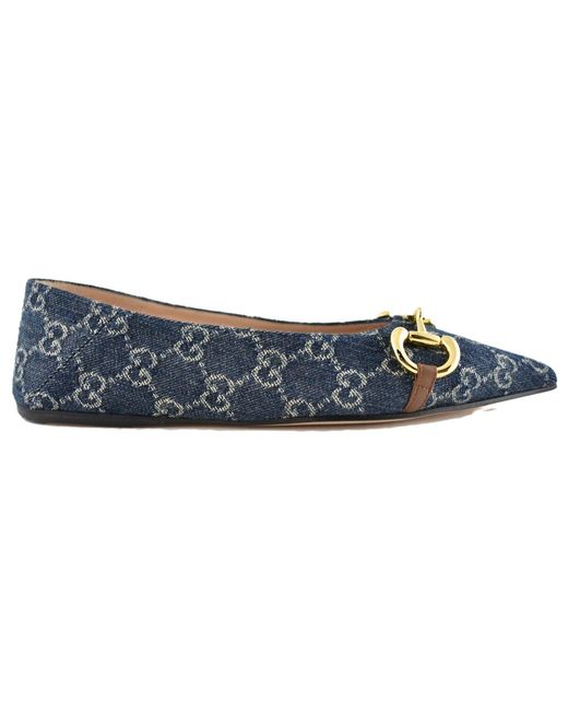 Gucci Blue (Wmns) Denim Ballet Flat With Horsebit