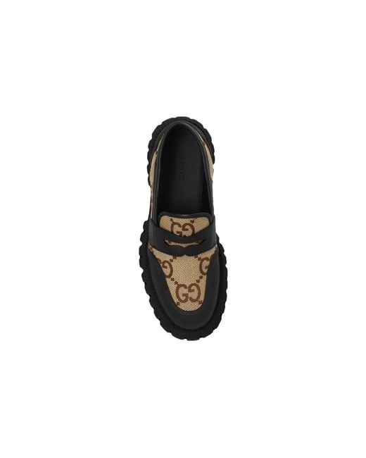 Gucci Black Novo Gg Jacquard Chunky Loafer Camel' for men