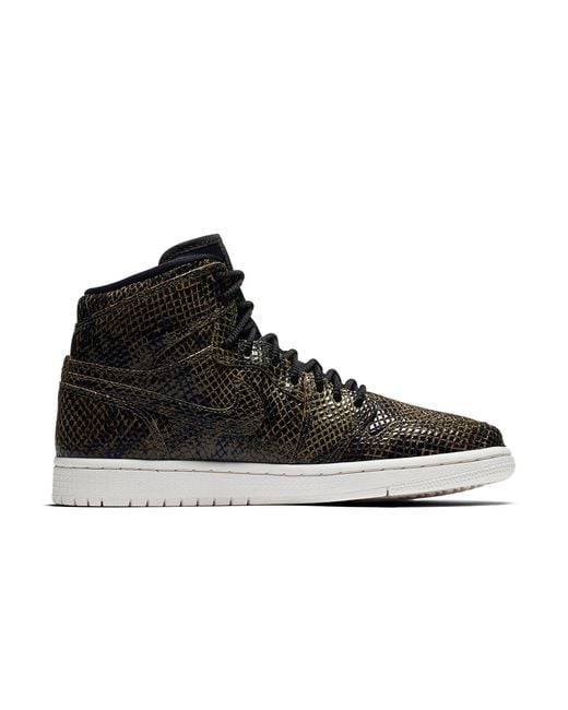 Nike Black (Wmns) 1 Retro High Premium 'Snakeskin'