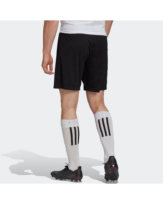 Adidas Black Solid Color Logo Printing Straight Casual Shorts for men