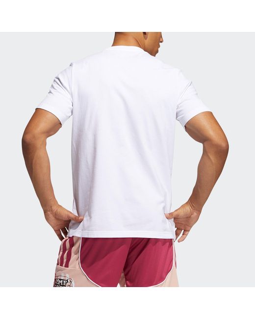 Adidas White Hdn Avatar Sc Basketball Athleisure Casual Sports Short Sleeve for men