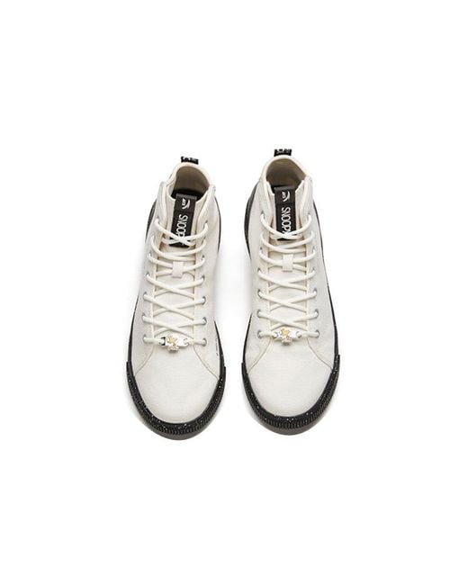 Anta White X Snoopy Skateboarding Series Sneakers High for men