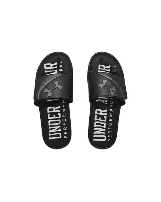 Under Armour Black Ignite 6 Graphic Strap Slide for men