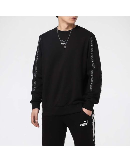 PUMA Black Elevate Crew Neck Long Sleeve Sweater for men