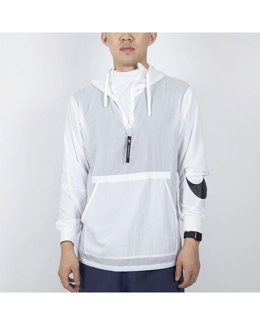 【白】NIKE PREMIER Nylon Jacket Big rogo Nike Big Swoosh Large Logo Half Zipper Hooded Interchange Jacket
